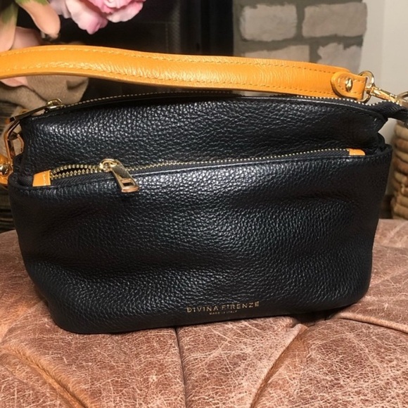 Divina Firenze black pebbled leather bag made in Italy excellent condition - Picture 10 of 11